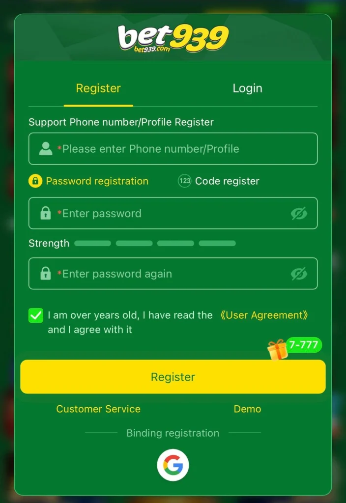 Bet939 Register